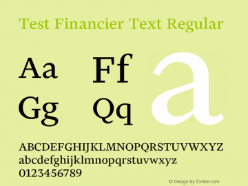 Test Financier Text Version 1.001;PS 1;hotconv 16.6.51;makeotf.lib2.5.65220图片样张