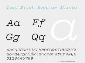 Test Pitch Regular Italic Version 1.002;PS 1.0;hotconv 16.6.51;makeotf.lib2.5.65220图片样张