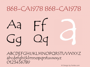 868-CAI978 868-CAI978 Version 3.0 Font Sample