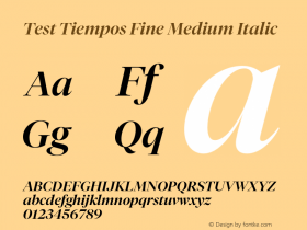 Test Tiempos Fine Med Italic Version 1.007;hotconv 1.0.116;makeotfexe 2.5.65601 Font Sample