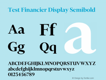 Test Financier Display SmB Version 1.002;PS 1.000;hotconv 16.6.51;makeotf.lib2.5.65220图片样张