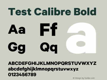 Test Calibre Bold Version 1.005;PS 001.001;hotconv 16.6.54;makeotf.lib2.5.65590 Font Sample