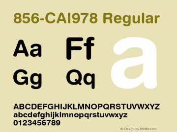 856-CAI978 Regular Version 1.00 January 18, 1993, initial release Font Sample