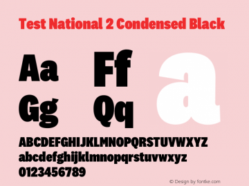 Test National 2 Cond Bk Version 1.004;hotconv 1.0.116;makeotfexe 2.5.65601 Font Sample