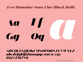 Test Domaine Sn Fn Blk Italic Version 1.005;PS 1.000;hotconv 16.6.54;makeotf.lib2.5.65590 Font Sample