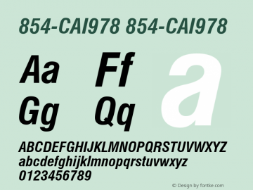 854-CAI978 854-CAI978 Version 3.0 Font Sample