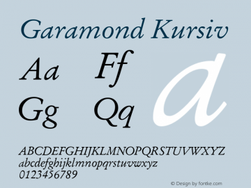 Garamond Kursiv Version 1.3 (ElseWare)图片样张