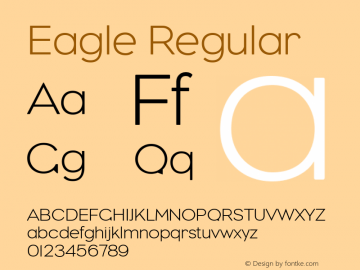 Eagle Regular Version 001.000 Font Sample