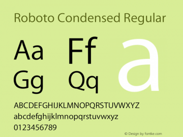 Roboto Condensed Version 2.001201; 2014 Font Sample