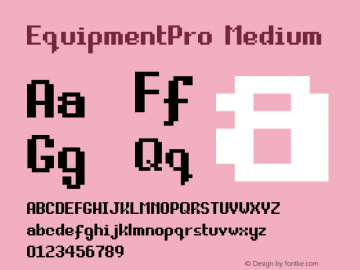 EquipmentPro Version 001.000 Font Sample