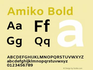 Amiko Bold Version 1.000; ttfautohint (v1.3)图片样张