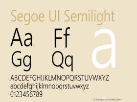 Segoe Boot Semilight Version 1.36 Font Sample