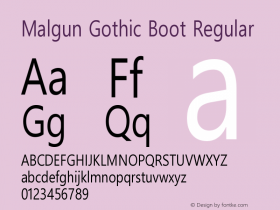 Malgun Gothic Boot Version 1.38 Font Sample