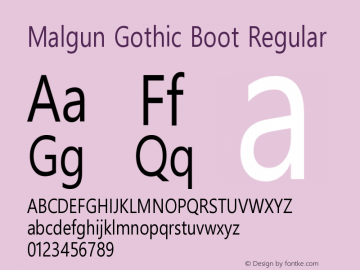 Malgun Gothic Boot Version 1.38图片样张