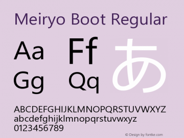 Meiryo Boot Version 1.38 Font Sample
