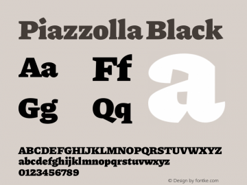 Piazzolla Black Version 1.300 Font Sample