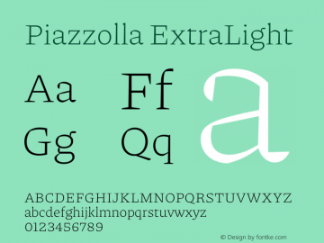 Piazzolla ExtraLight Version 1.300图片样张