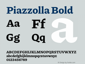 Piazzolla Bold Version 1.310 Font Sample