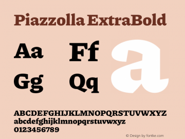 Piazzolla ExtraBold Version 1.310 Font Sample