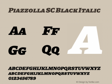 Piazzolla SC Black Italic Version 1.310 Font Sample