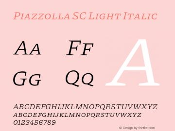 Piazzolla SC Light Italic Version 1.310图片样张
