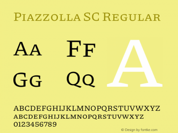Piazzolla SC Regular Version 1.310 Font Sample