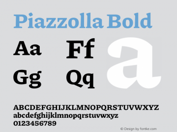 Piazzolla Bold Version 1.330 Font Sample