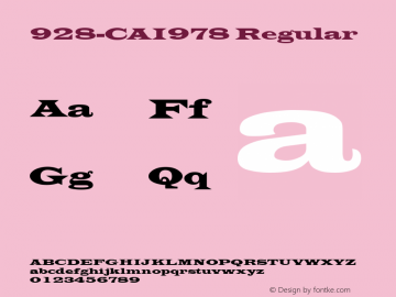 928-CAI978 Regular Version 1 May 5, 1996 Font Sample
