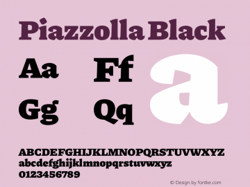 Piazzolla Black Version 1.330 Font Sample