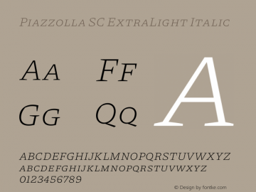 Piazzolla SC ExtraLight Italic Version 1.330图片样张