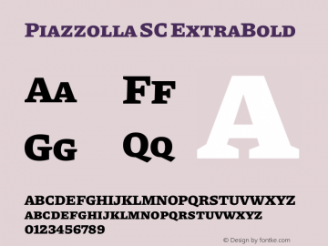 Piazzolla SC ExtraBold Version 1.330 Font Sample