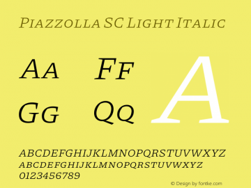 Piazzolla SC Light Italic Version 1.330图片样张