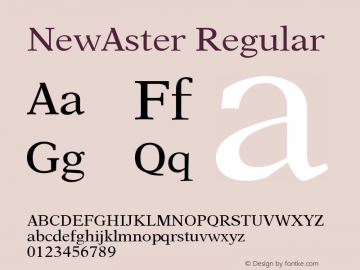 NewAster 001.000 Font Sample