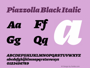 Piazzolla Black Italic Version 1.340图片样张