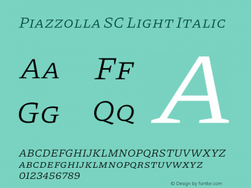 Piazzolla SC Light Italic Version 1.340图片样张