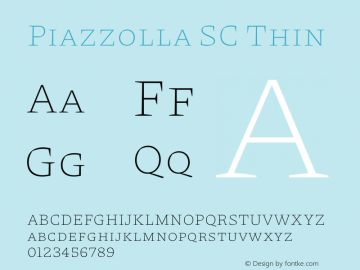 Piazzolla SC Thin Version 1.340 Font Sample