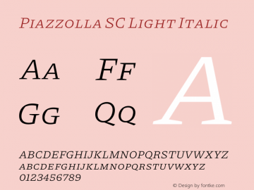 Piazzolla SC Light Italic Version 1.340图片样张