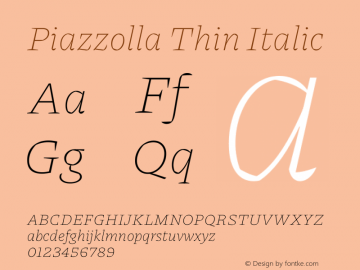 Piazzolla Thin Italic Version 1.350图片样张