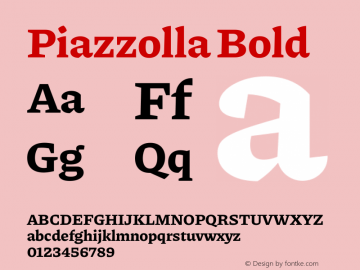 Piazzolla Bold Version 1.350 Font Sample