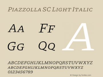 Piazzolla SC Light Italic Version 1.350图片样张