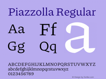 Piazzolla Regular Version 2.000 Font Sample