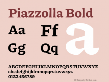 Piazzolla Bold Version 2.000 Font Sample