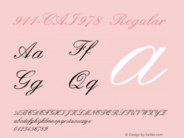 911-CAI978 Regular Version 1.00 July 21, 1992, initial release Font Sample