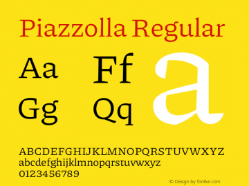 Piazzolla Regular Version 2.002 Font Sample