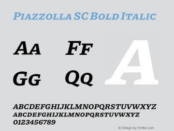 Piazzolla SC Bold Italic Version 2.002 Font Sample