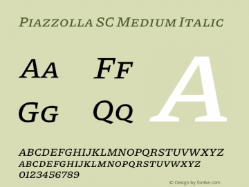 Piazzolla SC Medium Italic Version 2.002图片样张