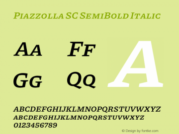 Piazzolla SC SemiBold Italic Version 2.002图片样张