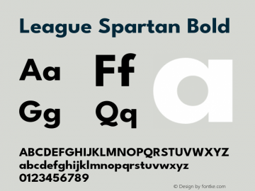 League Spartan Bold Version 2.220;RELEASE Font Sample