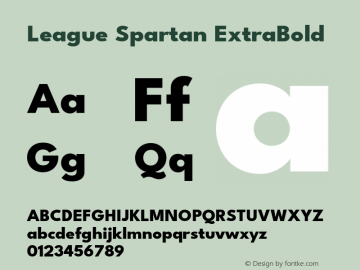 League Spartan ExtraBold Version 2.220;RELEASE Font Sample