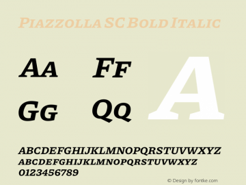 Piazzolla SC Bold Italic Version 2.003图片样张